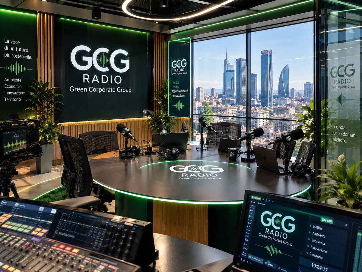 Lo studio di RGC, Radio Green Corporate